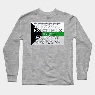 Respect Exsistence or Expect Resistance, Demiromantic Pride Flag Long Sleeve T-Shirt